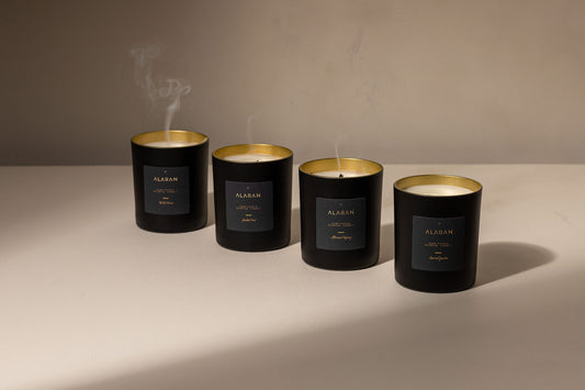 Alaran Signature Collection Candles on a neutral background